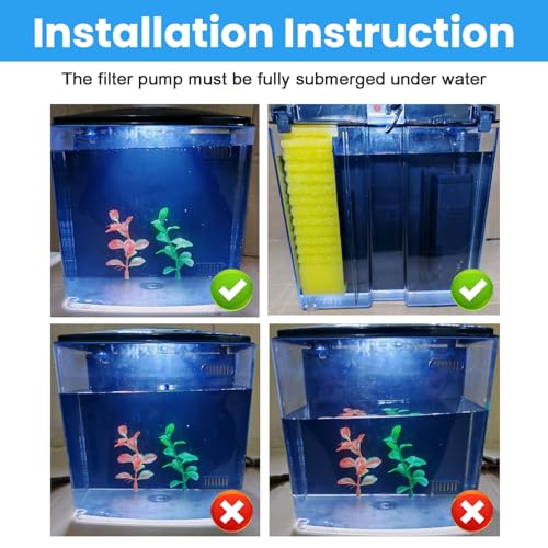 AQUANEAT Fish Tank, 1.2 Gallon Aquarium, Small Betta Fish Tank Starter Kit with LED Light and Water Filter Pump, Round