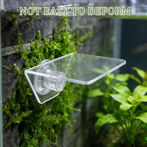 Aquarium Floating Shelf: Fish Tank Acrylic Ledge Plants Holder with Suction Cup - 4x3.2x2in Transparent Ledge for Aquarium Coral Aquatic Plants Moss - size: 10.00X8.00X5.00CM