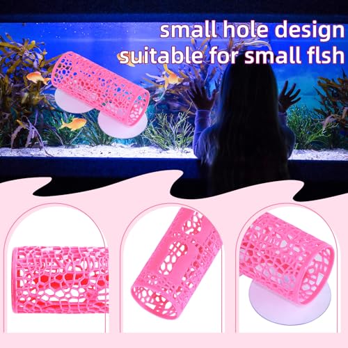 RUIAN Betta Hideout Pink Fish Tank Decor Betta Fish Hideout Betta Hammock for Small Tank，2Pcs