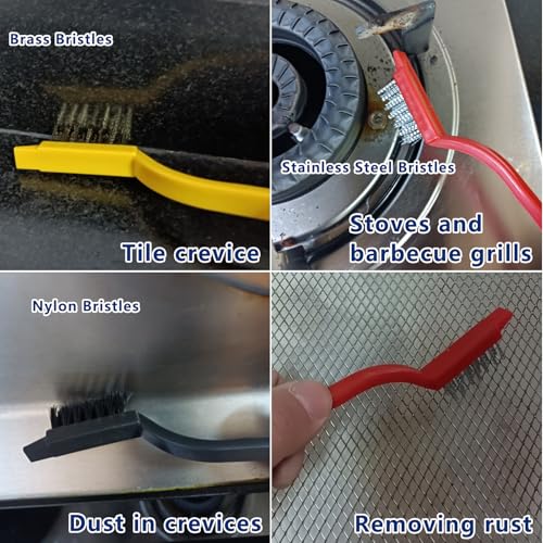 11Pcs Crevice Cleaning Brush Set, Hard Bristle Gap Cleaner Brushes,Ideal for deep Cleaning Gaps, Kitchens, Sinks, bathrooms, Tight Spaces, Corners, Bottles, Cups, teapots