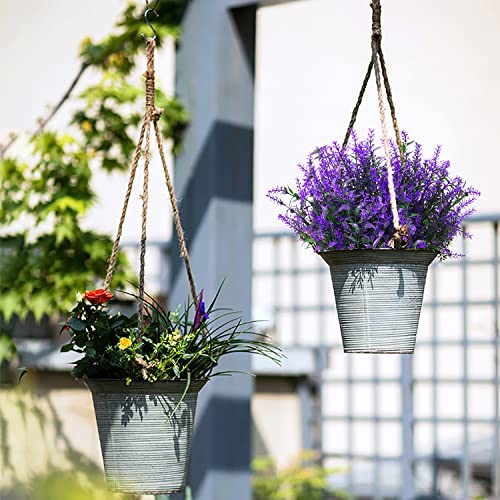 XLFAQXM 8 Pack Artificial Plants Flowers Grass Shrubs Lavender No Fade Faux Plastic Flowers Outdoor for Farmhouse Garden Porch Patio Indoor Wedding Decoration Greenery Fake Plants uv Resistant - color: 6#