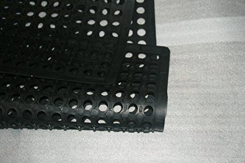 Rhino Mats, K-Series Comfort Tract Anti-Fatigue Drain-Thru, 3' x 5' x 1/2", Black, Restaurant Kitchen Drainage Non-Slip Grease-Resistance Floor Mat - size: 36"L x 36"W x 0.5"Th