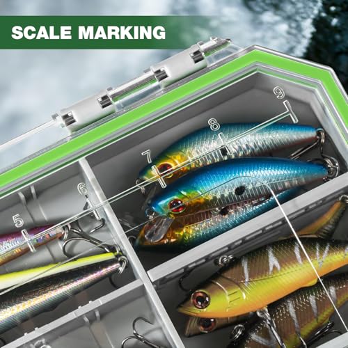 Ghosthorn Fishing Tackle Box, Waterproof 3600 and 3700 Tackle Trays, Plastic Tackle Box Organizer with Removable Dividers, Storage Lure Box and Terminal Tackle Storage - style: 3700*2