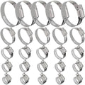 25 Pack Stainless Steel Hose Clamps Assortment Kit, Adjustable 8-57mm Worm Gear Hose Clamp Heavy Duty Duct Pipe Clamp for Plumbing, Fuel Line, Radiator, Mechanical, Automotive Application, Industrial - size: 25 Pcs Kit - Hose Clamp (8-57 mm)