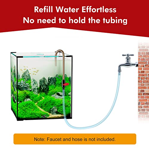 Dreyoo Aquarium Water Changer Hook with Flow Switch, Quickly Fill and Drain Fish Tank, PVC Aquarium Water Filler, Suit for 1/2'', 5/8'' 3/4'' Hose