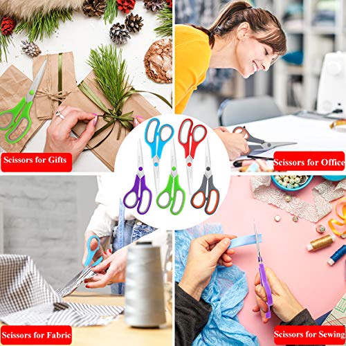 Scissors Bulk Set of 40-Pack, Niutop 8" Multipurpose Sharp Sewing Craft Fabric Scissors for Office Home High/Middle School Student Office Teacher Art Supplies, Soft Comfort-Grip Right/Left Handles - color: 40 Packs
