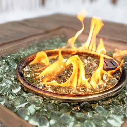 FANTIAN 10LB Fire Pit Glass, 1000 PCS Clear Flat Glass Marbles for Vase, Decorative Clear Glass Pebbles Stones for Fish Tank Plant Floral Fountains Crafts and Centerpieces - color: Clear, size: 10 Pounds