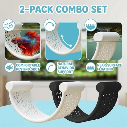 2PCS Betta Hammock, Betta Hideout, Betta Fish Hammock for Aquarium Small Animal Hiding