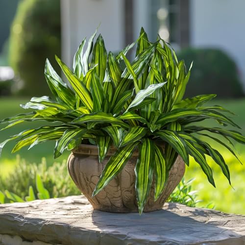 4 Pcs Artificial Greenery Stems Dracaena Faux Branches Artificial Plants Realistic Fake Dracaena Greenery Realistic Plants for Indoor Outdoor Porch Patio Home Office Living Room Decor (Light Green) - color: Light Green