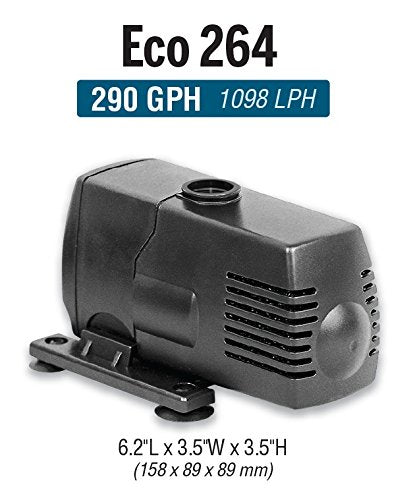 EcoPlus 290 GPH (1098 LPH, 17W) Submersible Water Pump w/ 6 ft Power Cord | Aquarium, Fish Tank, Fountain, Pond, Hydroponics