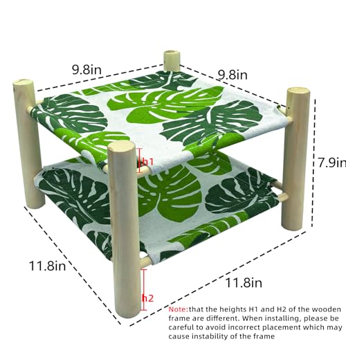 Tfwadmx Bearded Dragon Bed Double-Layer Wood Reptile Lizard Lounger Sleeping Hammock Tank Habitat Accessories for Leopard Gecko Snake Lizard or Other Small Animal - style: Style D