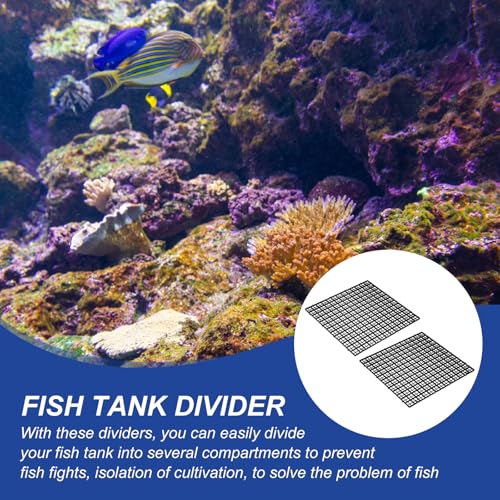 uxcell 2Pcs Aquarium Fish Tank Divider, 12x12 Inch Plastic Egg Crate Light Diffuser Grid Filter Bottom Partition Separator with Sucker Clips and Suction Cups for Aquarium, Black - color: Black, size: 12x12 Inch