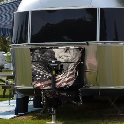 American Cute Wolf Gas Cylinder Cover Travel Trailer Propane Tank Cover Protects Propane Tanks During Travel,Camping All Weather Protection - color: American Cute Wolf, size: S(20LB)