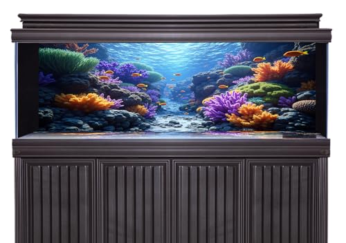 3 Pack Aquarium Background 36x18 inches Fabric Aquarium Background Fish Tank Undersea Corals Sunshines Rock Aquatic Plants - size: 36X18inch
