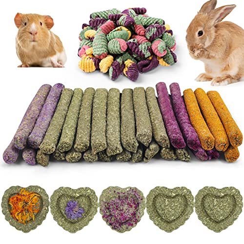 VESPRO Rabbit Toys for Bunnies Rabbit Chew Toys for Teeth Bunny for Rabbits Guinea Pig Chew Treats Toys,Timothy Hay Sticks for Chinchillas Hamsters Bunny Guinea Pig Rats and Animals Teeth Care - size: 0.11 Ounce (Pack of 23)