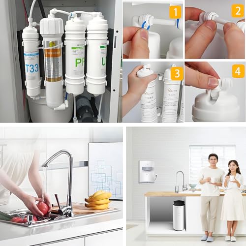 1/4" x 3/8" Push-Fit Elbow for RO System, 5 Pcs | Quick bend plastic elbow connects 1/4" to 3/8" FPT for reverse osmosis RO DIY water filters & purification systems. - style: 1/4 turn 3/8 quick connect elbow