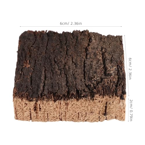 4pcs Natural Cork Bark for Terrarium, Reptile Climbing Background, Aquarium Wood Decoration Bark Hiding for Frogs Lizards Snakes 2.36x2.36 - size: 6.00X6.00X2.00CM