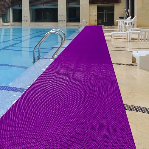 PVC Drainage Floor Mat Non-Slip Commercial Wet Area Mat for Outdoor and Indoor Restaurant Kitchen Bar Swimming Pool Splash Matting Water Drain Flooring Mat (Purple and Red, 3FTX11FT) - color: Purple and Red