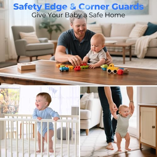 Edge Corner Protector Baby Proofing, Clear Soft Corner Protectors Baby Proof, Furniture Corner Guard & Edge Safety, Edge Protector for Table and Fireplace(19.6ft L*1.56inch W*0.14inch H) - size: 19.6ft L*1.56inch W