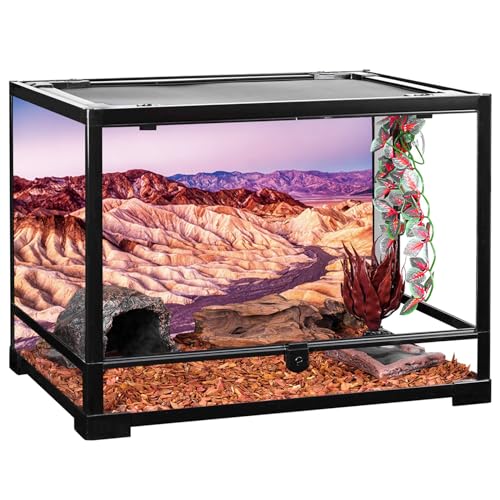 YongFoto Reptile Terrarium Background - 24x12 inch Desert Rocky Bush Thorns Western Wilderness Habitat Backdrop - color: Purple, size: 24 x 12 in