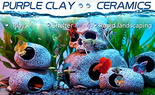 Aquarium Decorations Cave Fish Tank Accessories Rock Decor for Shrimp Cichlid Hiding Breeding Small Fish Bowl Hide Decoration Betta Toys Hideout Stones House（Small） - size: Small (1 Piece)