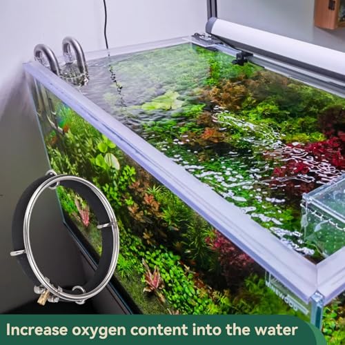 Cyrank Aquarium Air Diffuser, Round Air Bubble Diffuser Rings Round Bubble Stone Aquarium Aerator Bubble Stone Aquarium Air Stone Disc for Aquarium and Fish(25cm) - size: 25cm