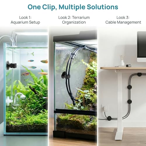 NIIIYTYB 10Pcs Aquarium Suction Cups Air Pump Holder for Tubing, Airline Holders and Clips Fish Tank Tube Hose Clamp Strong Grips for Aquatic Accessories and Wire Management in Aquariums