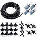 AQUANEAT 25 Feet Aquarium Airline Tubing, Standard 3/16" Tubing, Air Pump Accessories,with Air Stones, Check Valves, Suction Cups and Connectors (Black) - color: Black
