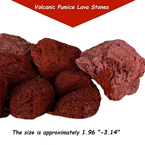 Tfwadmx Aquarium Red Lava Rock 10 Pack Fish Tank Volcanic Pumice Stones for Betta Fish Shrimp (1.96''-3.14'') - color: Red, size: L:2''-3.2''