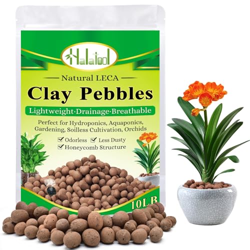 Halatool 10LB Leca Clay Pebbles for Plants 4mm-16mm Clay Balls Hydroton Leca Balls for Indoor Plants Hydroponic Growing Gardening Orchids Drainage Decoration Aquaponics - color: 10LB