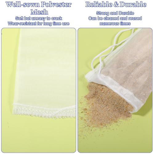 3 Pack Aquarium Filter Bags, 180 Extra Fine Mesh Media Bags for Aquarium, Reusable Nylon Filter Media Bag with Drawstring for Activated Carbon, Resin, Small Tanks(7.5x3.6in)