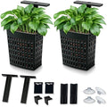 2 Pack Upgraded Adjustable Aquarium Plant Holder, Top Hanging Design Fish Tank Plant Holder, Adjustable Width Height, Fits Tank Edges up to 2.3 in, for Aquaponic Plants and Aquascape Decoration, Black