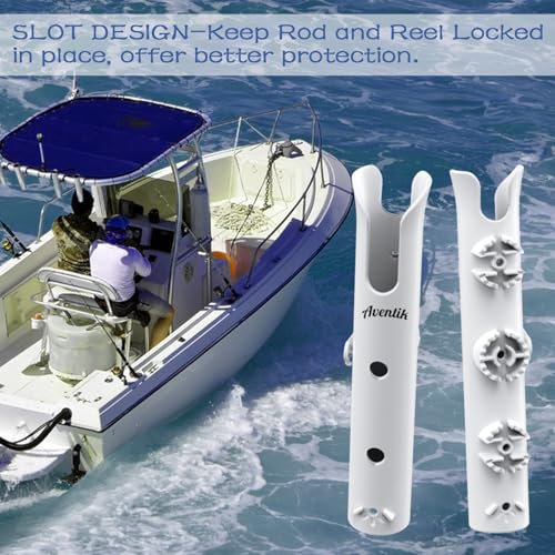 Aventik Tube Fishing Rod Holder Bracket Wall Mounted Boat Side Mount Tool Holder Tube Links with Screws 1/2/3/4/6 Pole Tube Fishing Rod Holders - color: 1-Pole White