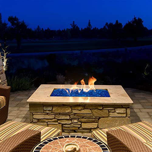 Onlyfire 1/2-Inch Polygon Fire Glass, 10 Pound Pack Glass Rock for Fireplace Fire Pit & Lanscaping, High Luster Cobalt Blue - color: Cobalt Blue, size: 1/2 inch