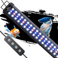 Pawfly 33W Aquarium LED Light for 48 to 54 Inch Extendable Fish Tank Light with Full Spectrum Brilliant White Blue Red Lights with Daytime & Night Modes Timer Auto On/Off Adjustable Brightness - color: Basic with Timer, size: 48"-54"