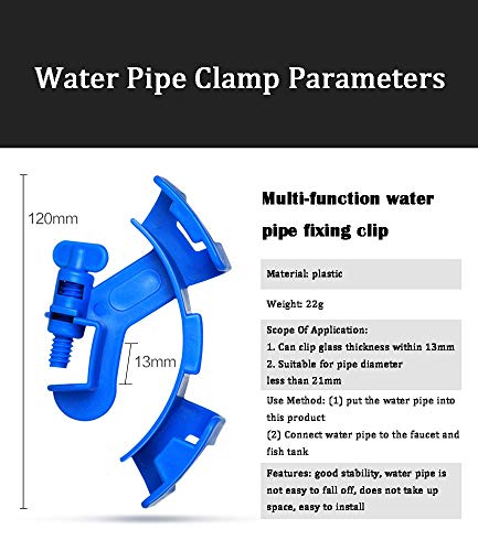 NGe 5Pcs Adjustable Fish Tank Water Hose Holder Water Tube Clamp Fixed Clip Aquarium Pipe Holder (2 Curved Shape, 3 Straight)
