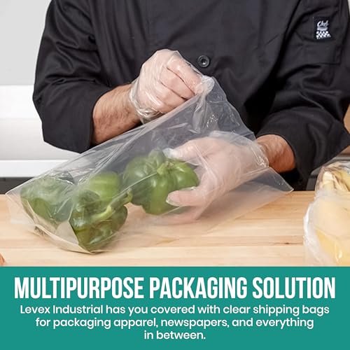 Levex - 5" x 7" (100 Count) Open End Flat Top - 1.25-Mil Clear Poly Bags for Packaging, Shipping, Storage & Food (Bags Do Not Have a Seal or Prints) - size: 5" x 7" (100 Pack)