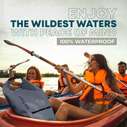 Earth Pak Waterproof Dry Bag with Zippered Pocket - Waterproof Dry Bag Backpack Keeps Gear Dry - color: Gray, size: 20L