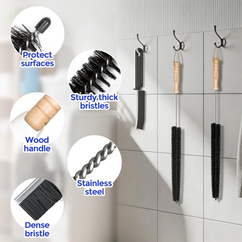 Holikme 3 Pcs Dryer Vent Cleaner Kit, 304 Stainless Steel Replacement Lint Brush for Clothes Dryer Vent Trap, Cleaning Brush & Flexible Crevice Tool - size: Standard 2Pack