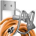 Stainless Steel Garden Hose Holder - Silver SS304 Water Hose Holder - Wall Mounted Hose Hanger Heavy Duty for Water Hose Extension Cords Vacuum Hose, Anti-Rust (1 Pack)