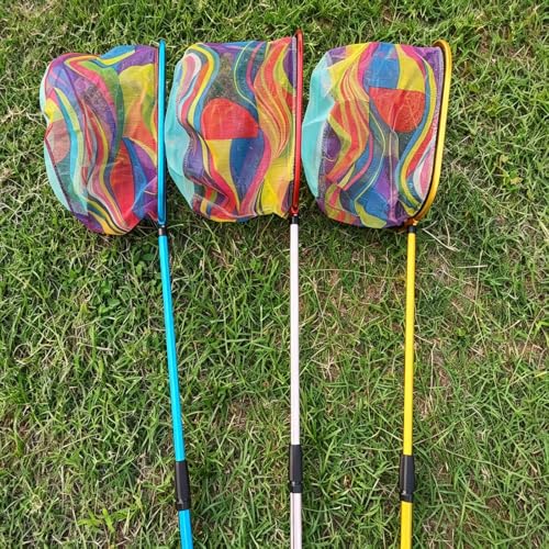 Kids Fishing Net, 3 Pack Telescopic Landing Net with Aluminum Pole Handle, Beach Nets Toys for Kids, Butterfly Net Bug Net, Fish Net Crab Nets Fishing Gear for Kids Youth, Outdoor Playing