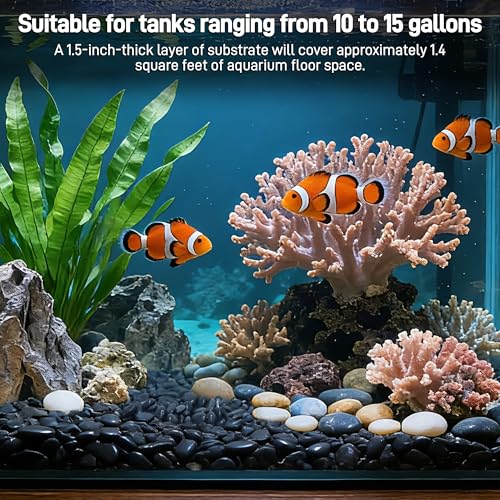 18 lb Natural Polished Black River Rock for Plants, 1/2" Black Pebbles for Aquarium, Vase, Garden Landscape Rocks and Outdoor Decorative Stones - style: Black Stones, black landscape rocks