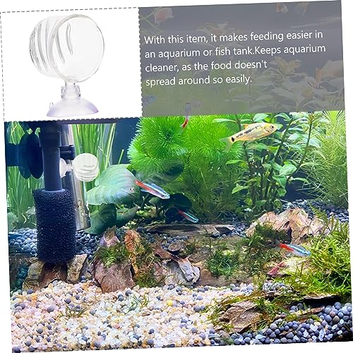 GALPADA 2 Pcs Red Worm Feeding Cups for Aquarium Glass Fish Feeder Suction Cups for Shrimp and Fish Bait Sturdy Feeding Dish