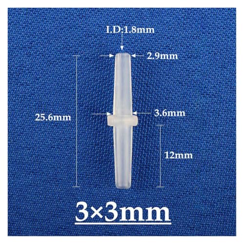 5~200pcs 3-14mm Food Grade Barbed PE Connectors Aquarium Fish Tank Air Pump Hose Joint Soft Water Pipe Equal Coupling Connector(3mm Flat,20pcs) - color: 3mm Flat, size: 20pcs