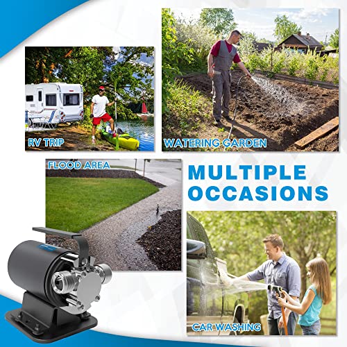 Acquaer Water Transfer Pump DC 12V 1/10HP Portable Electric Water Removal Utility Pump with Switch and Suction Hose Kit, Low Suction Water Removal for RV, Water Beds, Pools, Rain Barrel, Aquariums - style: 12V with Switch