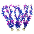 CNZ Aquarium Decor Fish Tank Decoration Ornament Artificial Plastic Plant Green (12-inch Purple, 3pcs)