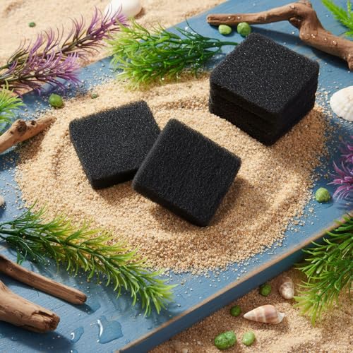 8 Pcs Aquarium Scrubber Supplies Hand Held Scrubber Pad Fish Tank Glass Sponge Dual Sided Surface Brush Tools for Glass Aquariums, 3.15 x 3.15 Inches