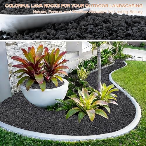 6lb Black Lava Rocks for Plants, 3/8" Succulent Potting Soil Amendments, Decorative Lava Rocks for Fire Pit, Volcanic Gravel for Aquarium, Natural Pebbles Pumice for Cactus, Vase, Top Dressing - color: Black, size: 6 Lb