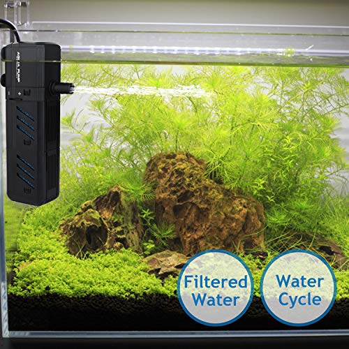 Submersible Aquarium Internal Filter 8W, Adjustable Fish Tank Filter with 200 GPH Water Pump for 10-50 Gallon Fish Tank Black - size: 200GPH, 8W