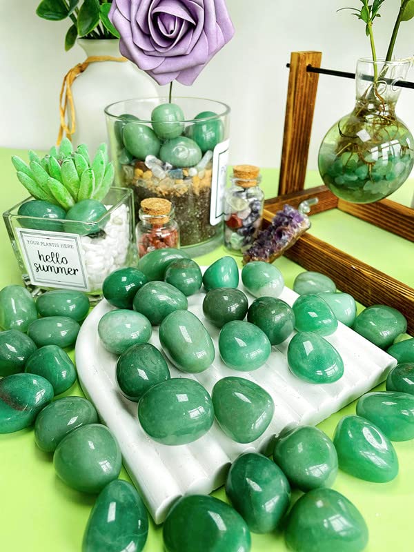 DUQGUHO Green Aventurine Healing Crystals Stones Set Natural Bulk Crystals Tumbled Polished Irregular Crystal Stones Bulk Rocks 0.45 lbs - color: 05 Green Aventurine